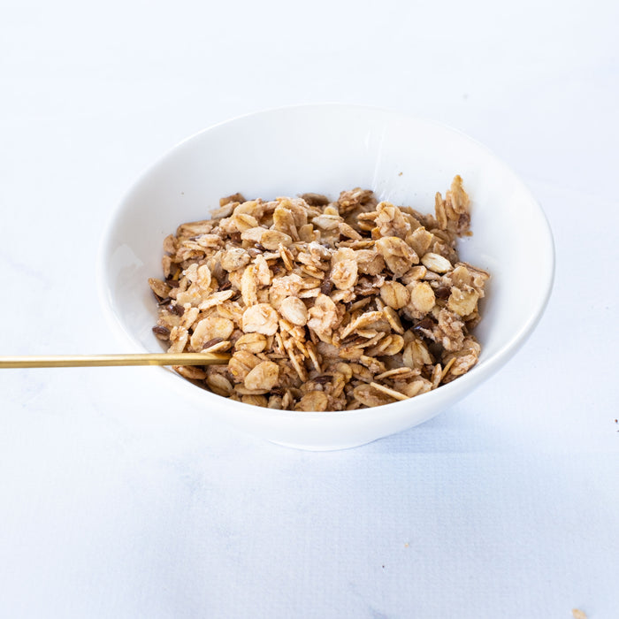 BIO : granola graines de lin et de courge (moins de 5% de sucres)