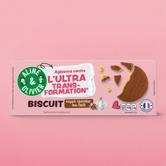 Biscuit nappé de chocolat lait 122g - NON BIO