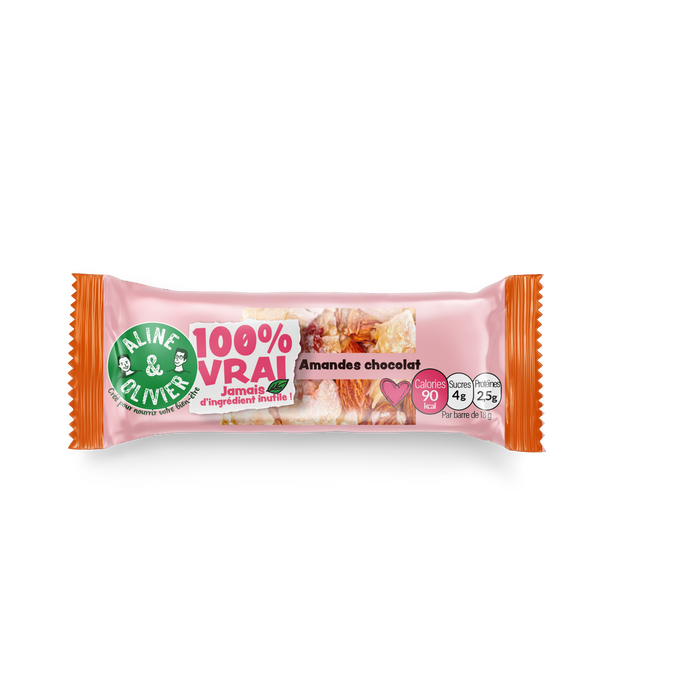 MINI BARRES 45% AMANDES et CHOCOLAT (lot de 10)